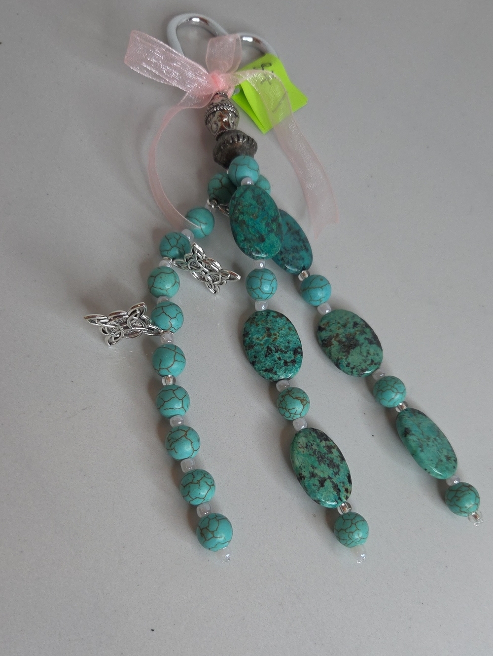87 - Turquoise Beaded Bag Charm